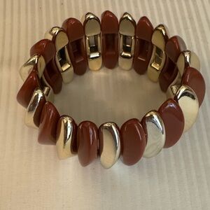 Gold and Brown Women's stretch Bracelet